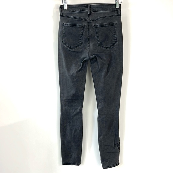 L'AGENCE Margot Coal Destruct High Rise Ankle Skinny Jeans - Picture 3 of 11